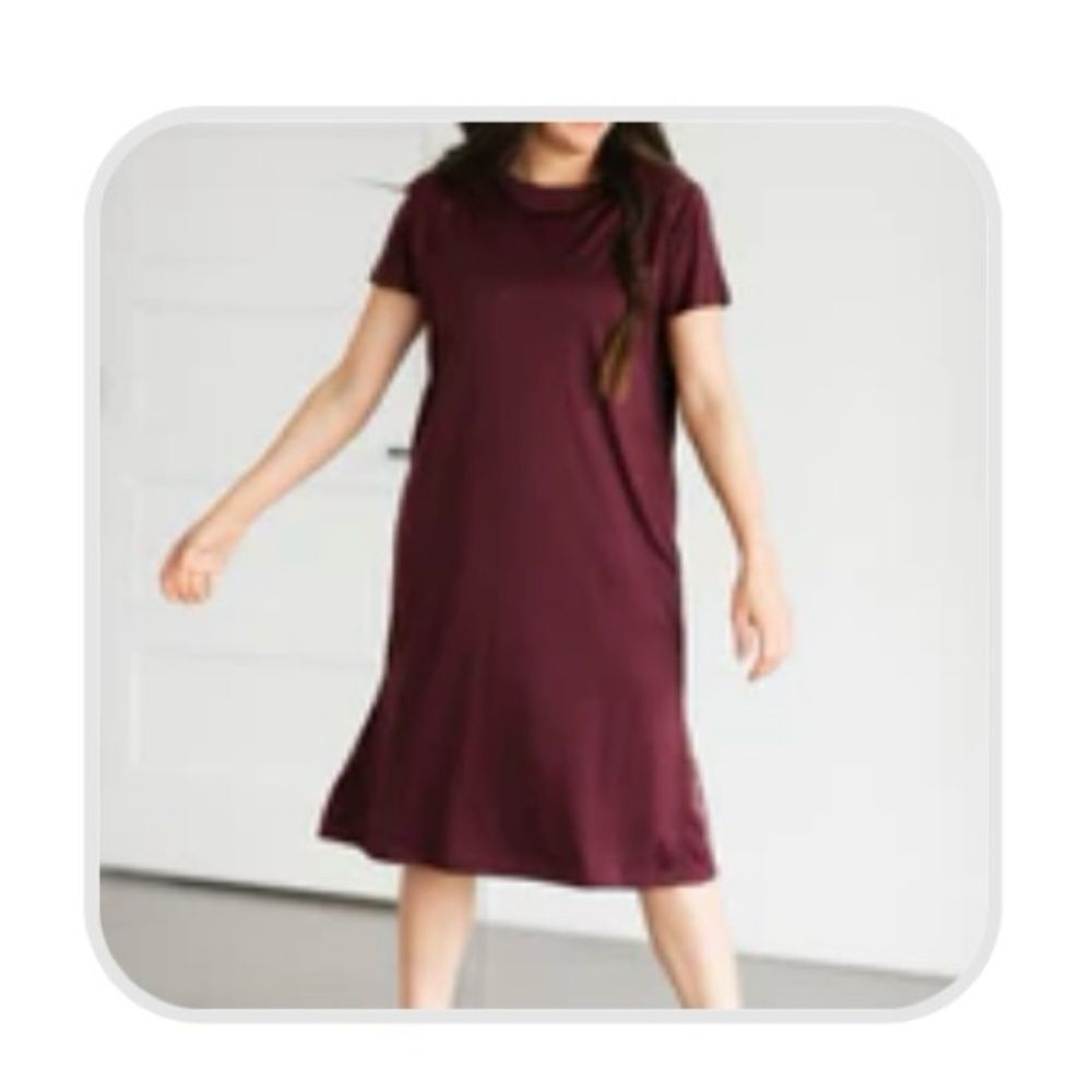 Inherit Clothing Company Manda Burgundy Athletic Midi Dress